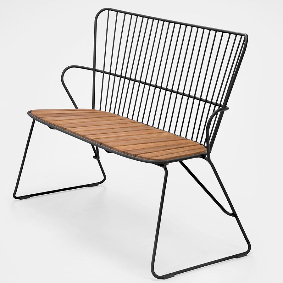 Paon penkki musta teräs