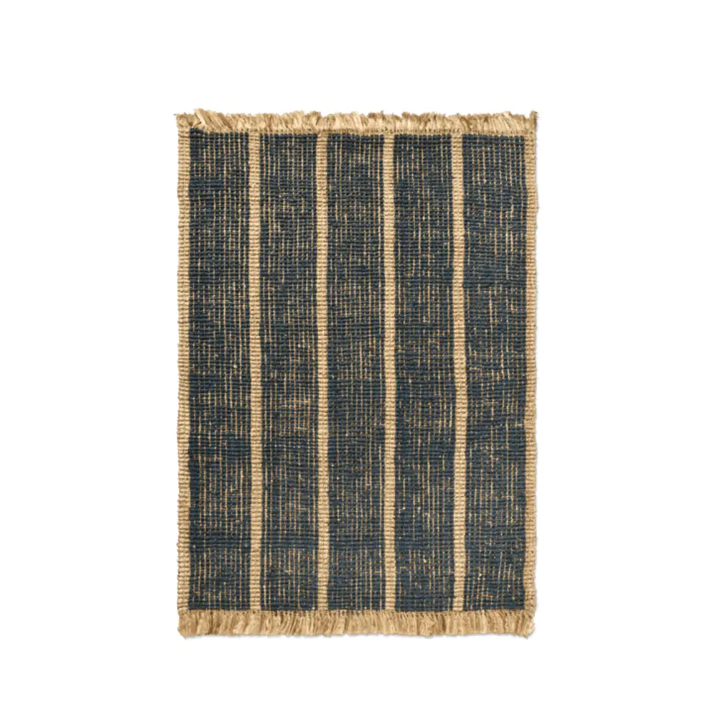 Athens Käsin kudottu juuttimatto 140x200 cm – Natural/Ink Blue