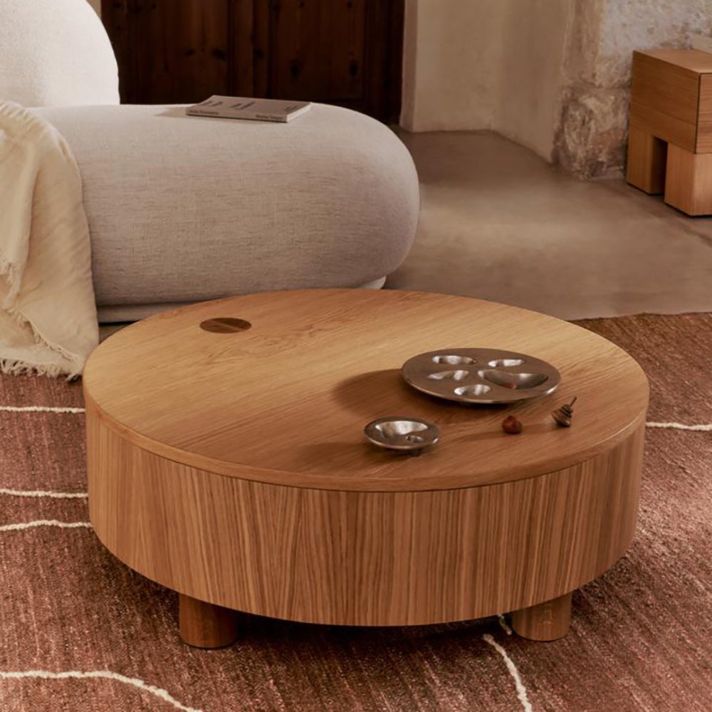 Olles sohvapöytä säilytystilalla - Ø80 - Natural Oak Viner