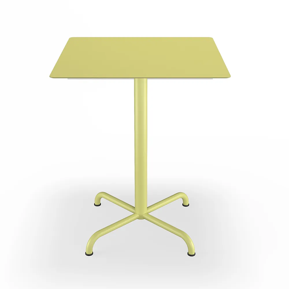 Pico Café table, 60x60 cm, 4 star base Mono Lemon zest
