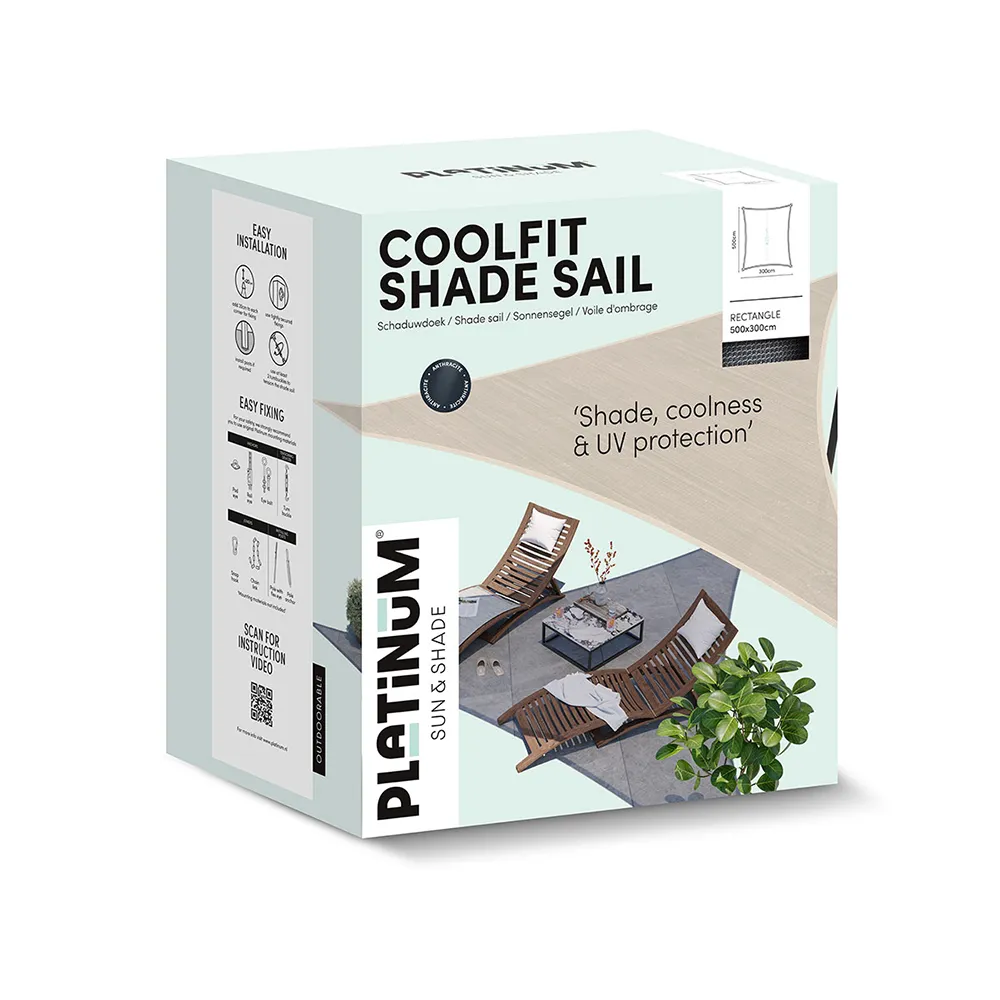 Coolfit Varjopurje suorakulmio 500x300 cm Black