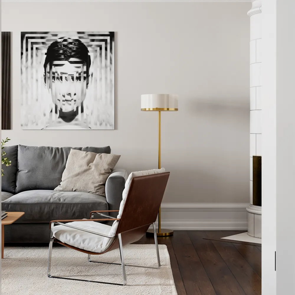 Marcel lattiavalaisin K: 150cm messinki/valkoinen