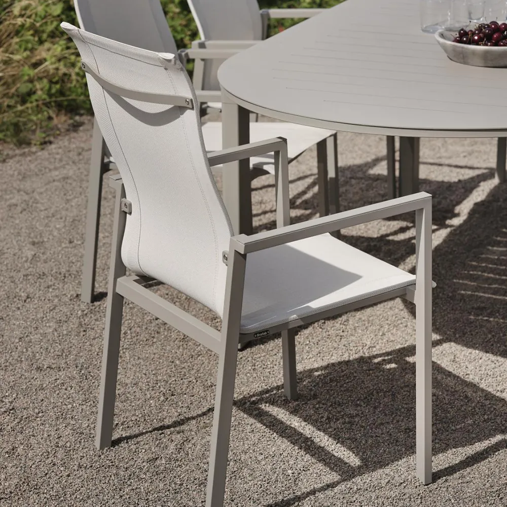 Tuoli käsinojalla Khaki/Off-White