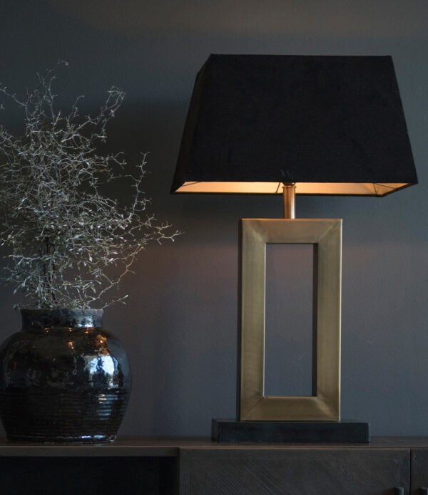 Suorakaiteen muotoinen lampunvarjostin L Black Leather