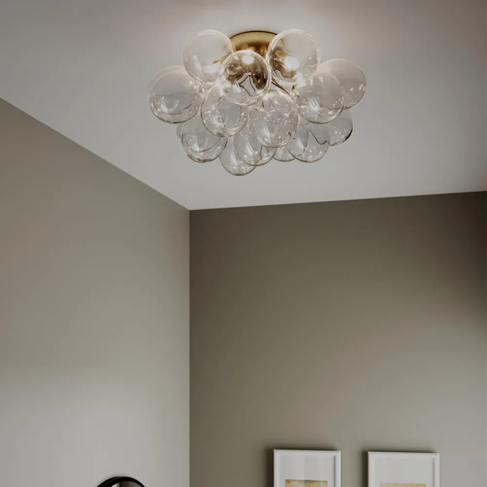 Gross kattoplafondi  Ø50cm messinki/kirkas lasi