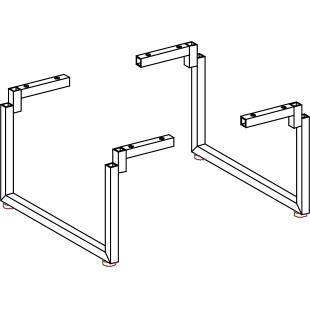 40137 2 Teräsjalat Musta Harmaa 34x18 cm