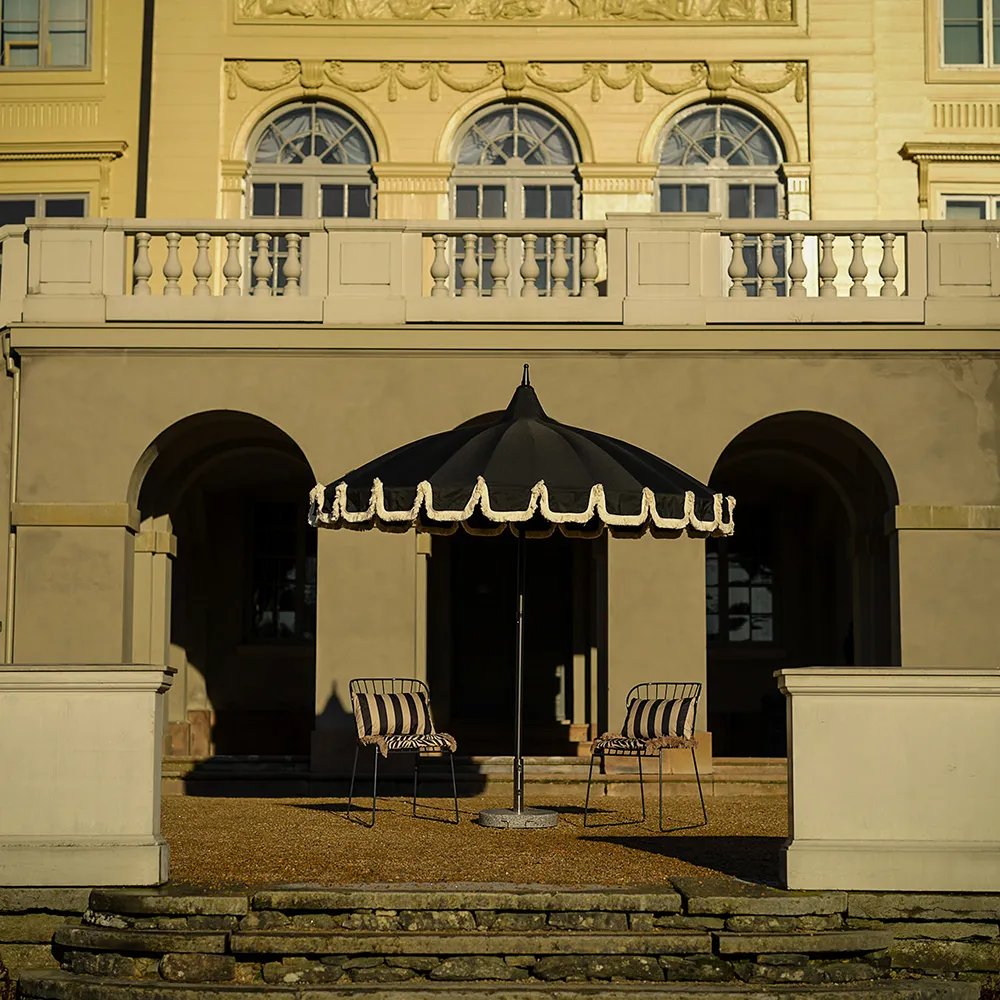 Aurinkovarjo hapsuilla Ø240 cm Musta