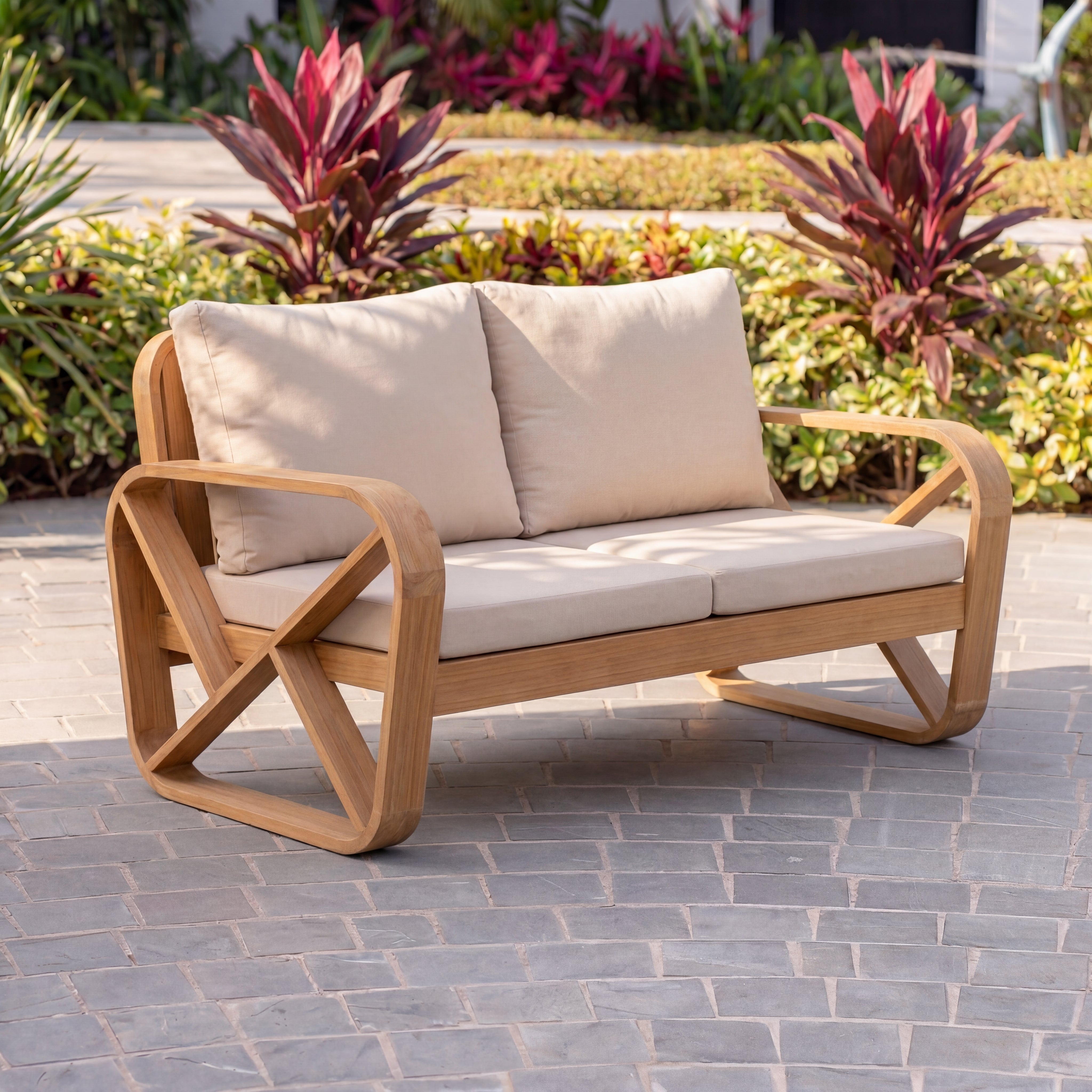 Bålamöllan 2-istuttava lounge-sohva sis. tyynyt valkoinen