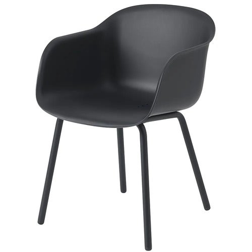 Fiber Outdoor Tuoli käsinojalla Anthracite Black
