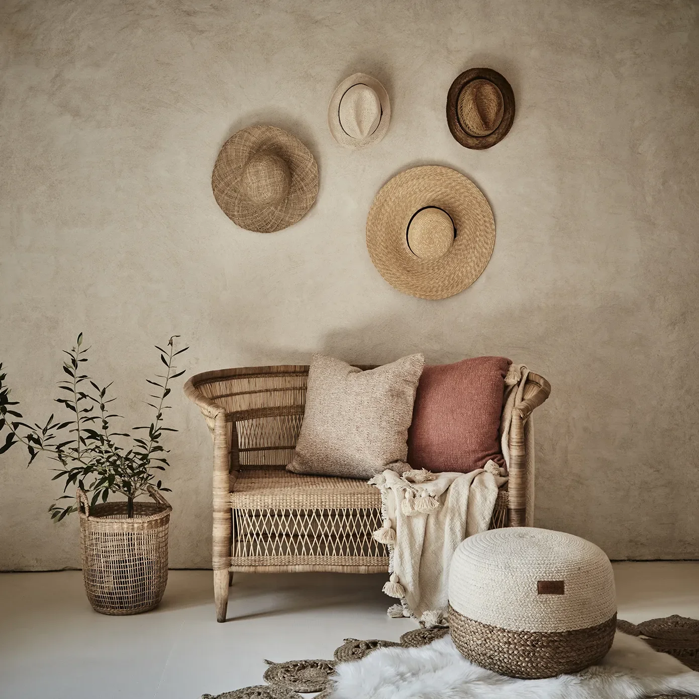 JUNI-pouf norsunluu/luonnollinen