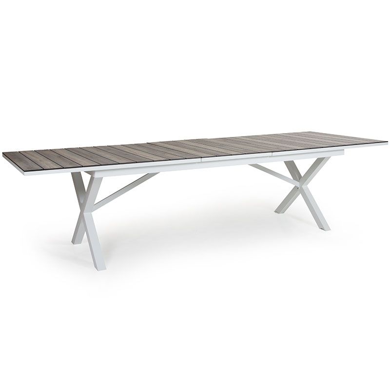 Hillmond jatkettava pöytä 100x238-297 cm valkoinen/harmaa
