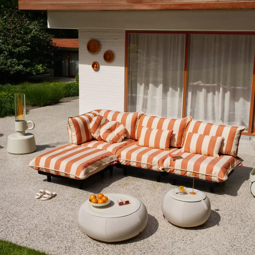 ympyrätyyny koristetyyny raita oranssi kerma