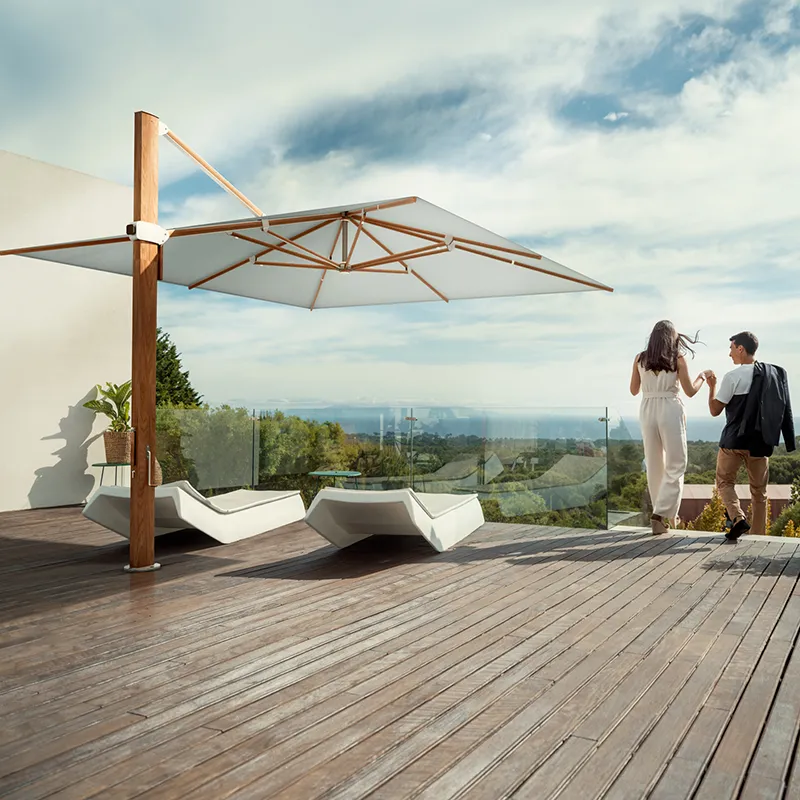 Aura vapaasti riippuva aurinkovarjo 400x400 cm cat.5 530 Atlantic