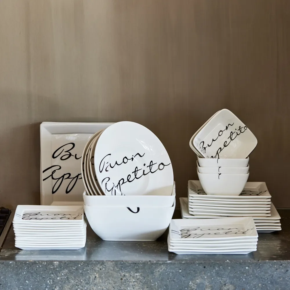  Buon Appetito neliömäinen lautanen 18 x 18 cm