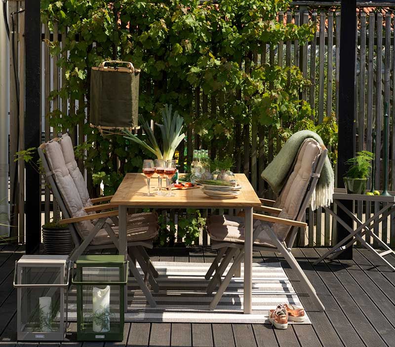 Lyon Ruokapöytä 224-304X100 Cm Khaki/tiikki