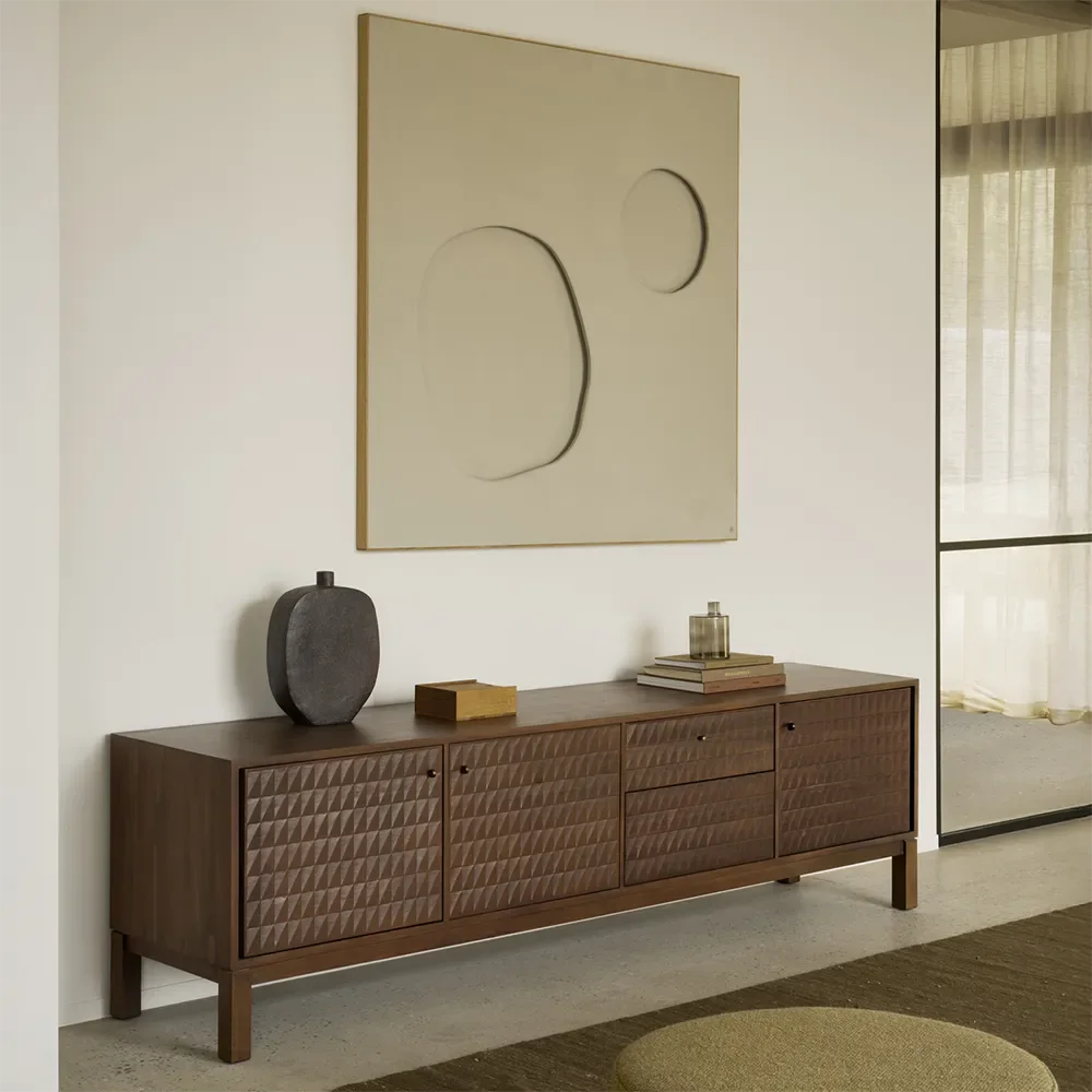TV-taso tiikistä Sono Light Brown L212 cm