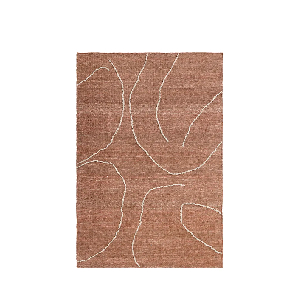 Käsinkudottu Matto Juutti Gesso Terracotta 140x200 cm