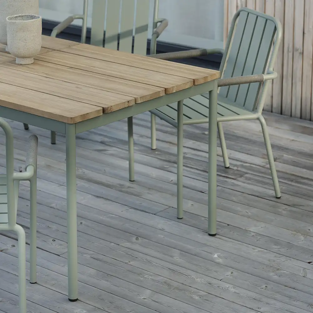 Nox ruokapöytä 90x238 cm Bambu/Dusty Green