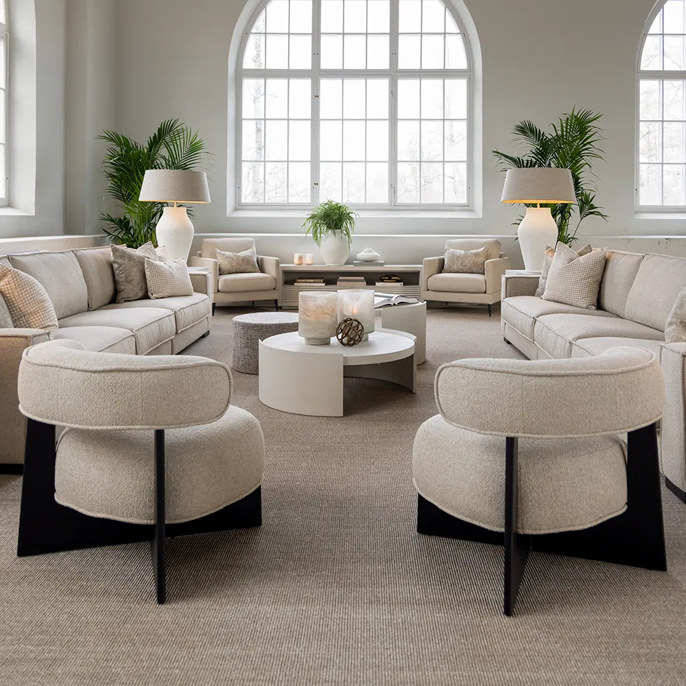 Porto kangasnojatuoli Rhyme beige