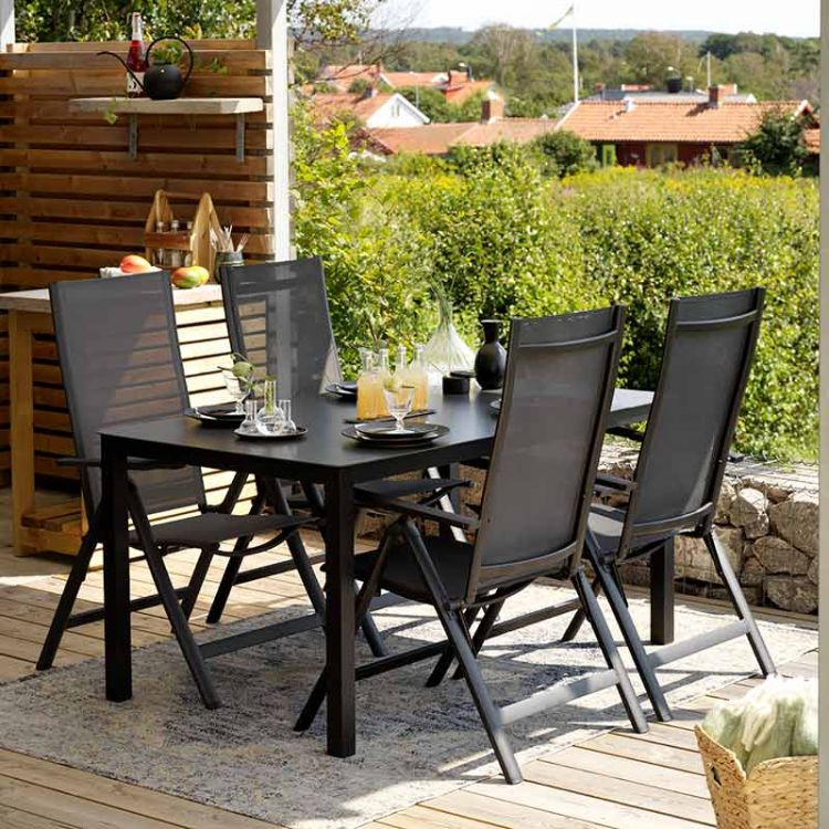 Rana säädettävä nojatuoli musta/musta Brafab