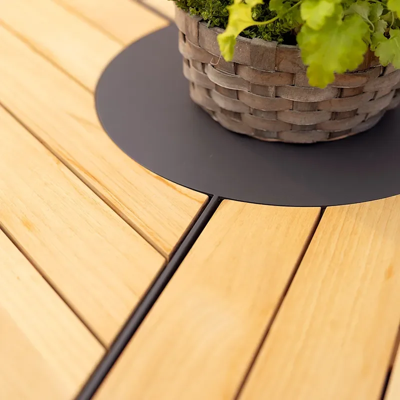 Peace Wood ruokapöytä 150 cm antrasiitti / teak