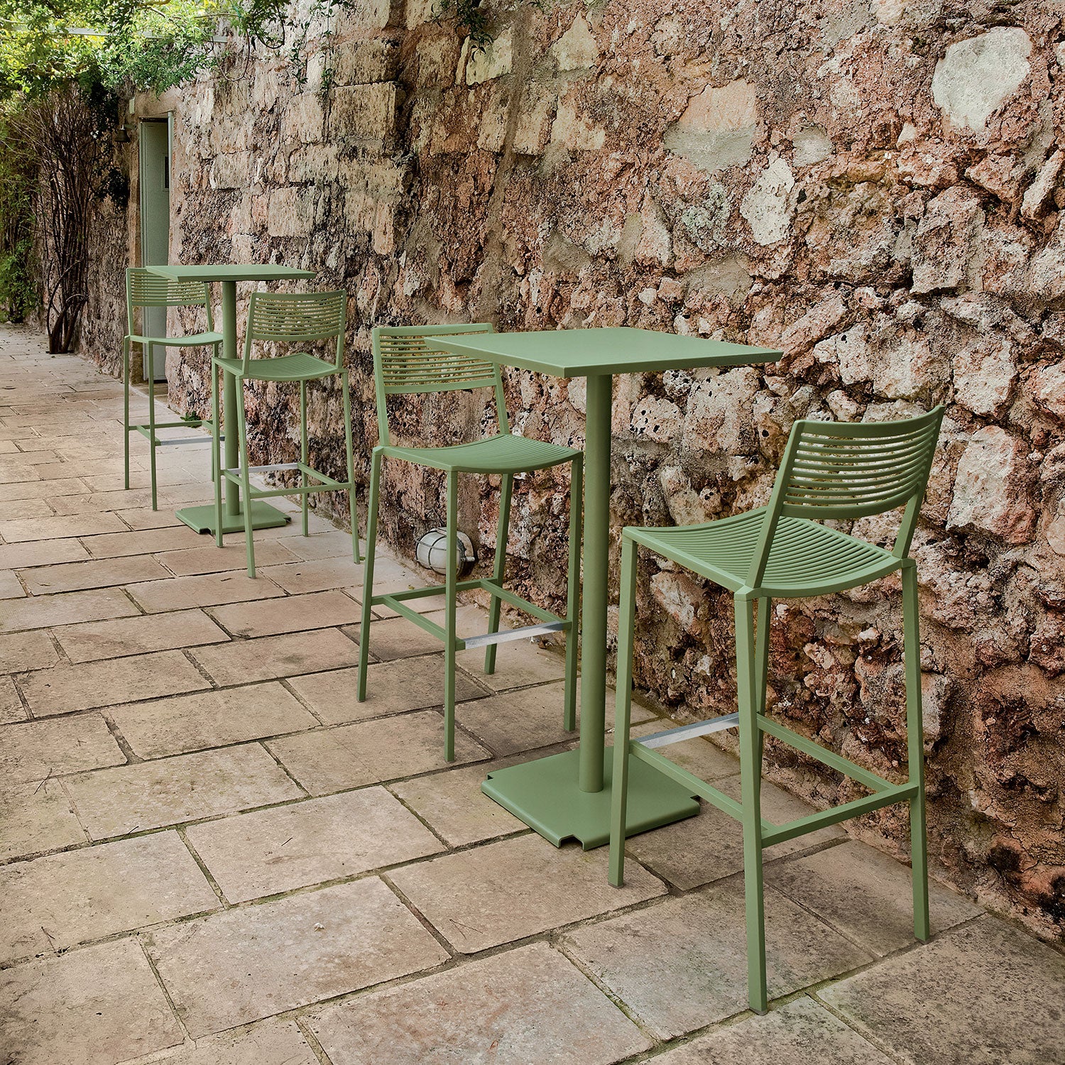 Easy baarituoli 77 cm Black alumiini kanssa jalkatuki i ruostumaton