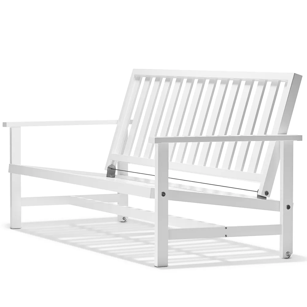 Sohva 3-paikkainen Alumiini valkoinen 