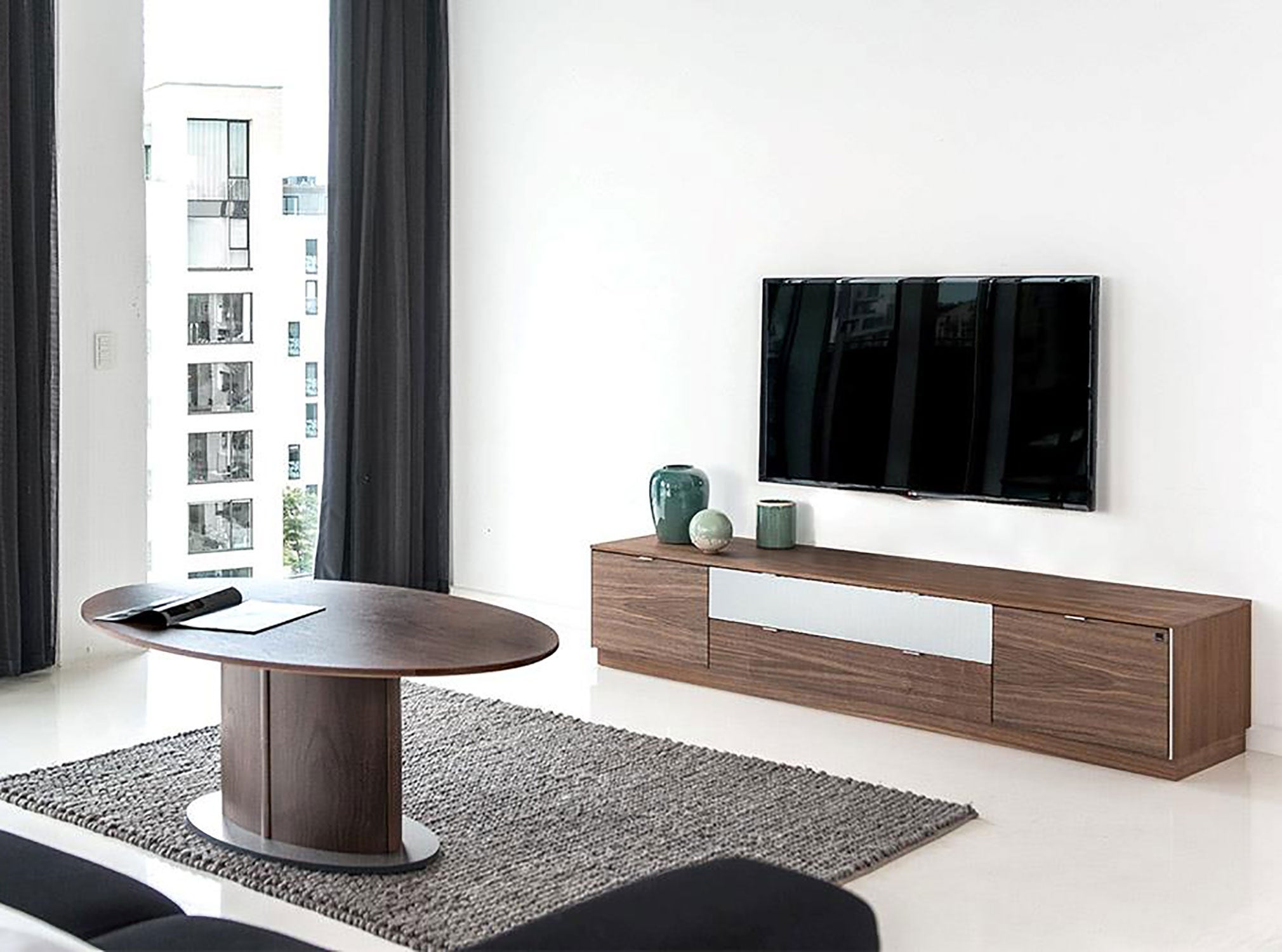 Sm941 TV-taso tammi valkoinen öljy 194X44X40 cm