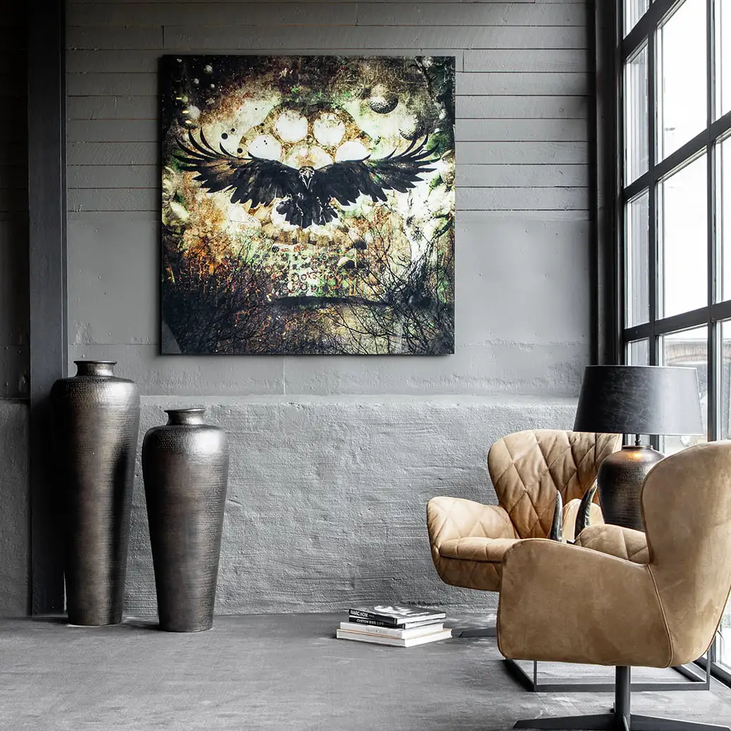 Seinäkoriste Raven 120 x 120 cm Artwood 