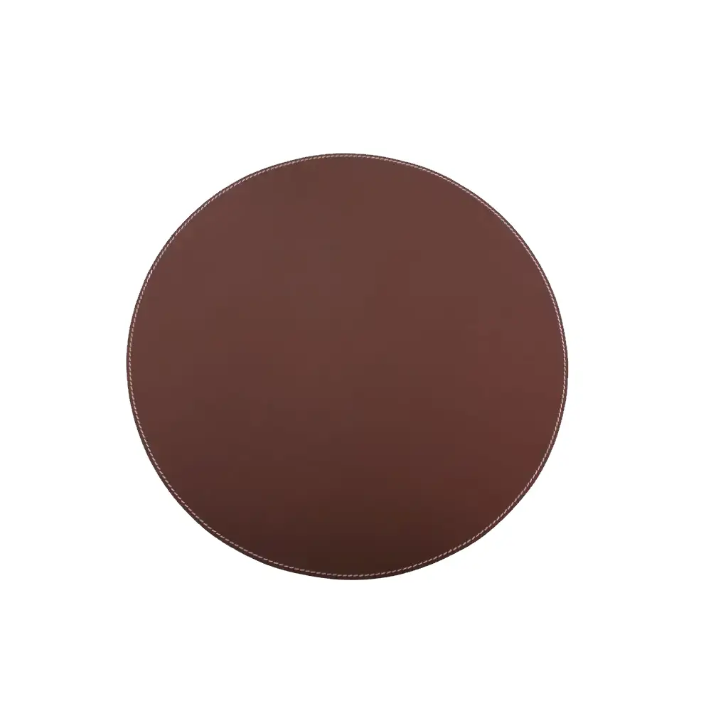 Tabletti Ø: 38 cm Ruskeaa nahkaa