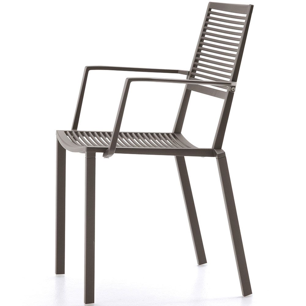 Easy käsinojallinen tuoli pinottava Metallic Grey