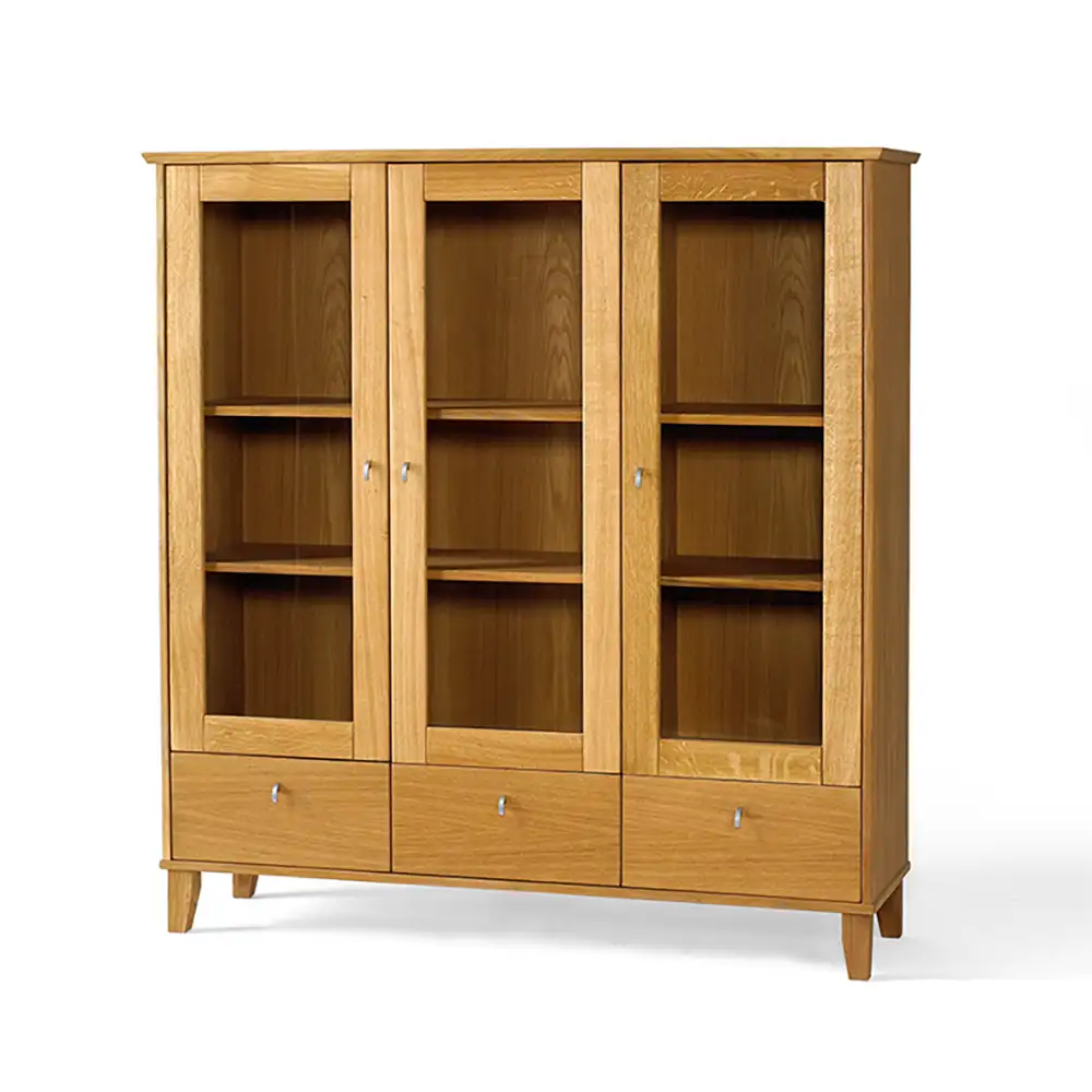 Ekliden Vitriinikaappi 137 cm öljyttyä tammea