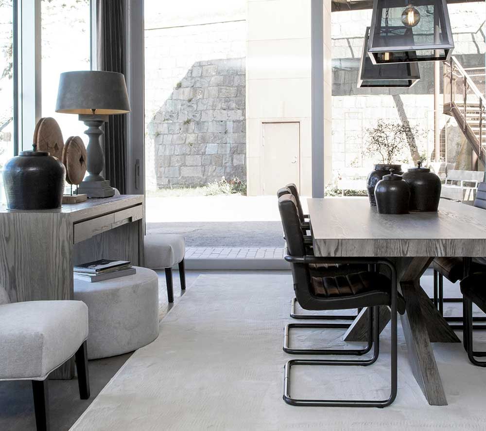 Hunter ruokapöytä 240 x 110 cm antiikinharmaa Artwood