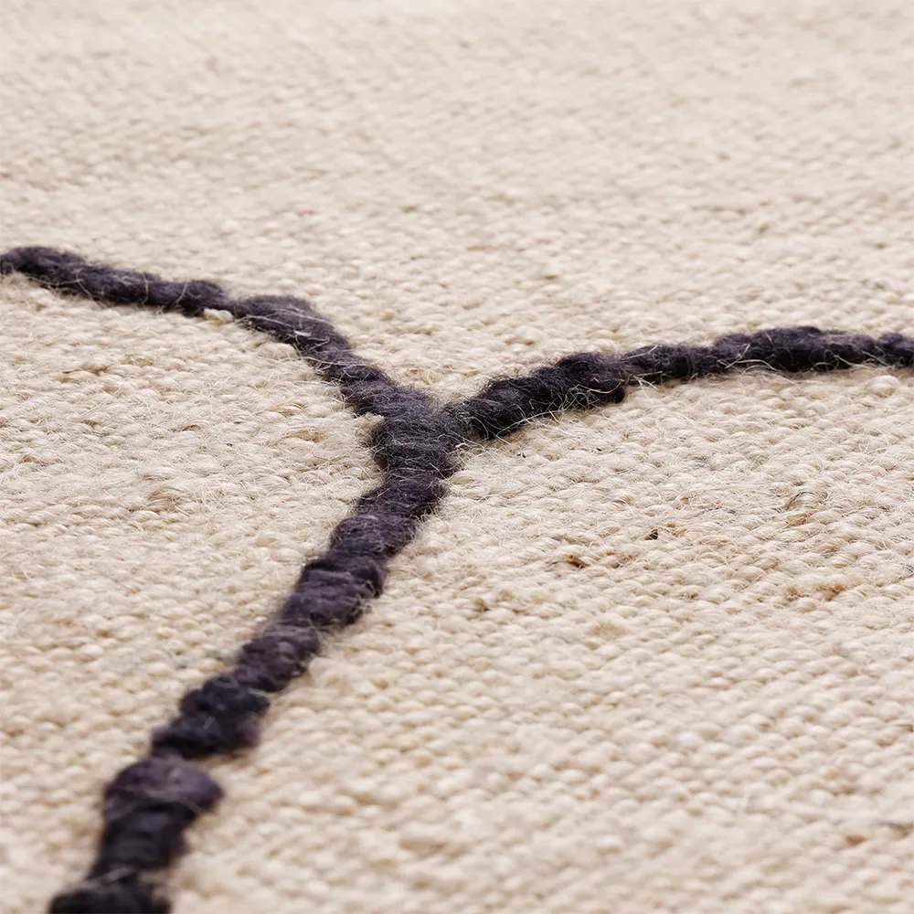 Käsinkudottu Matto Juutti Gesso Off-White 170x240 cm