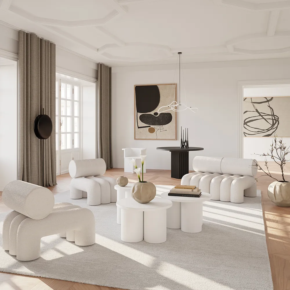 Big Foot -sohvapöytä, korkea - luunvalkoinen