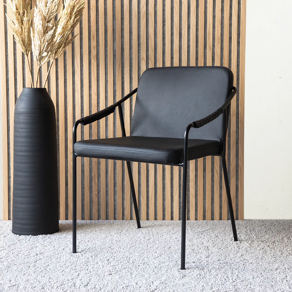 Tvist Ruokailutuoli Musta PU 2 kpl 2