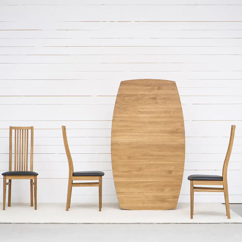 Allegro Ruokapöydän tuoli öljytty tammi musta nahkaistuin 2 kpl