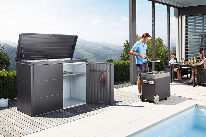 Highboard säilytyslaatikko 160 cm quartzgrå