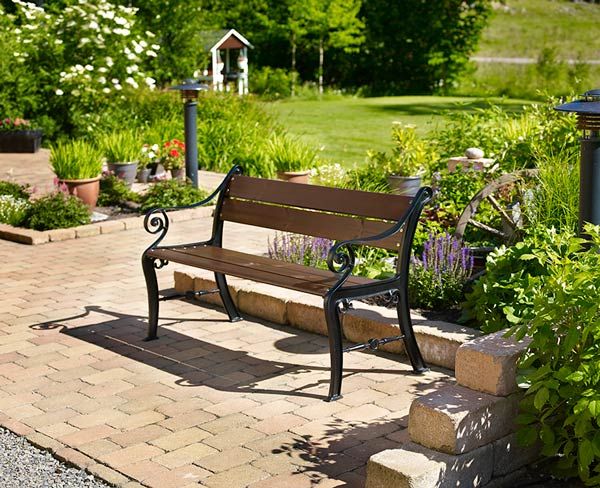 Kööpenhamina puistonpenkki musta/java