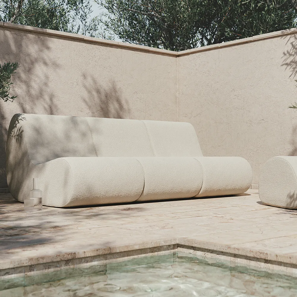 Rouli Nojatuoli Bouclé Off-white