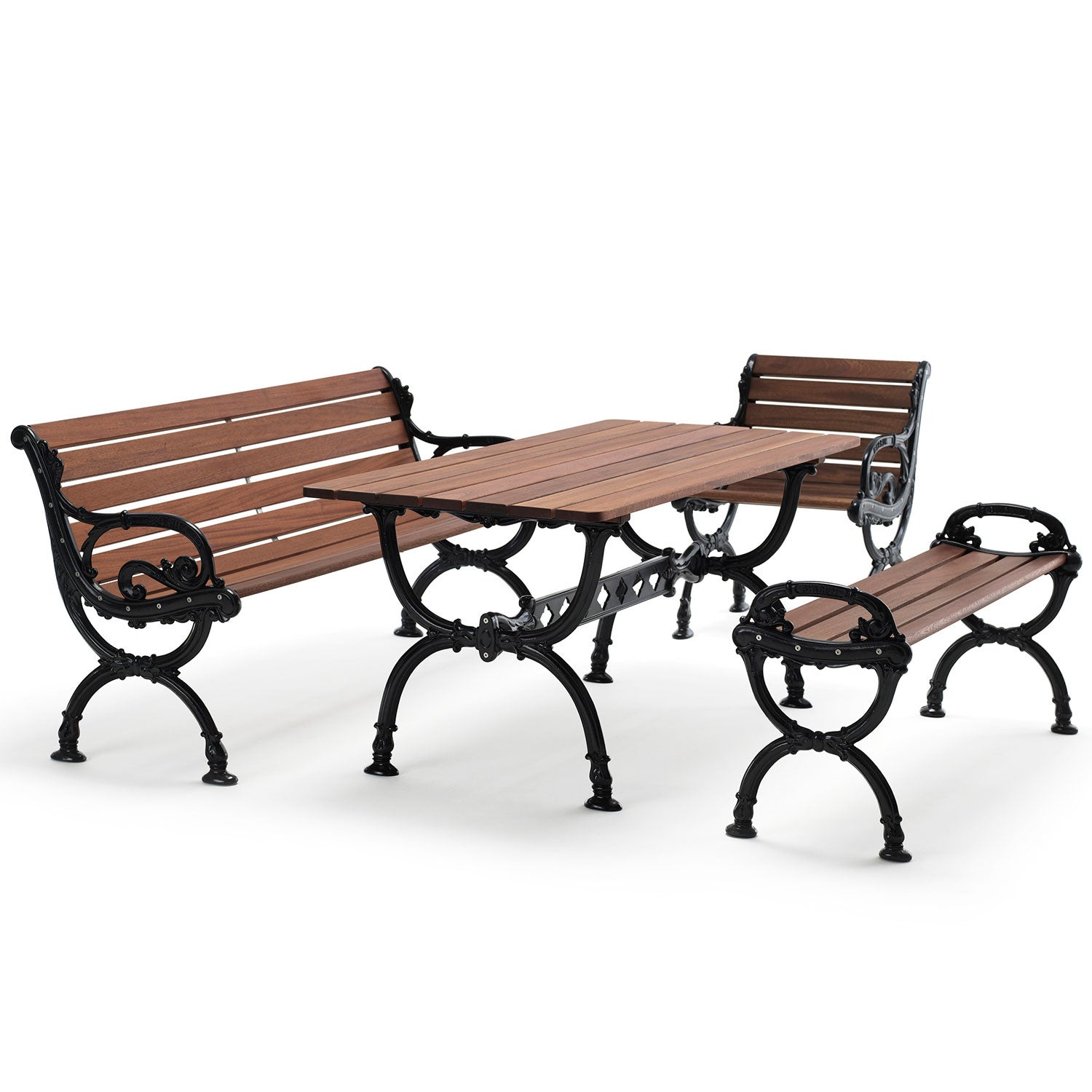 Byarum pöytä / stativ: musta / puu: öljytty mahonki