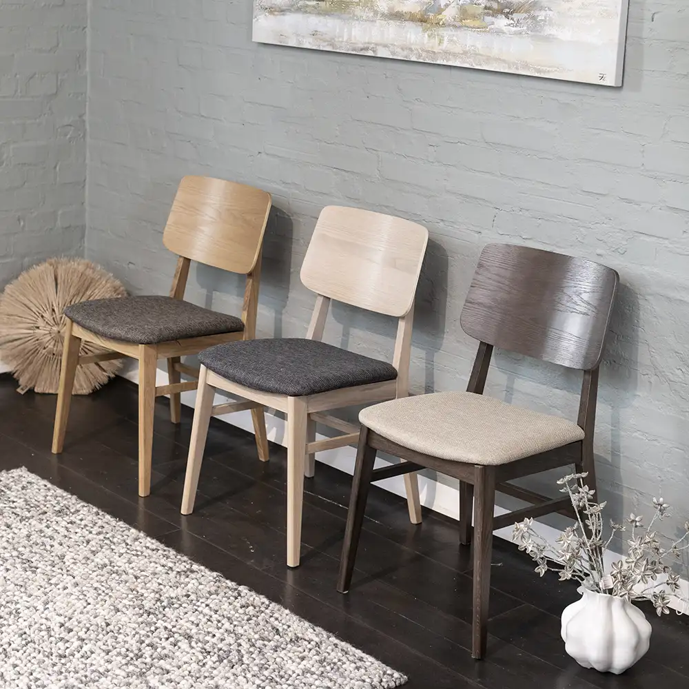 Stevie Ruokapöydän tuoli öljytty tammi/harmaa 2 kpl