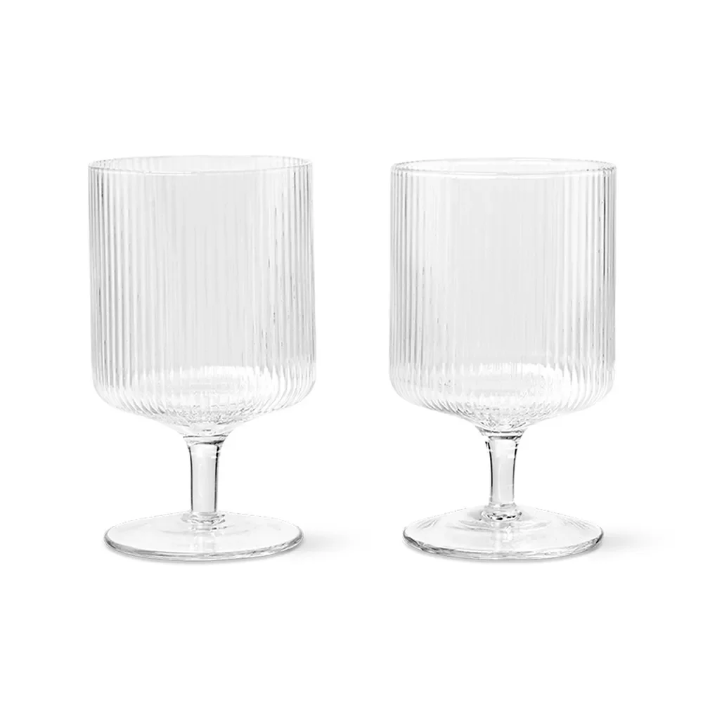 Ripple Wine Glasses - Set of 2 - Frosted
