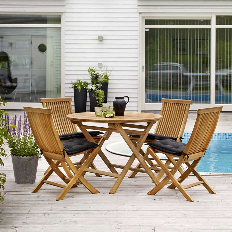 Turin ruokapöydän tuoli luonnonvärinen tiikki Brafab