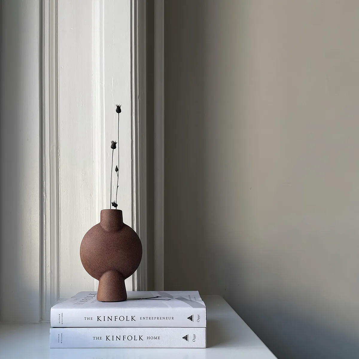 Käsinmaalattu maljakko Sphere Bubl Mini Terracotta H19 cm