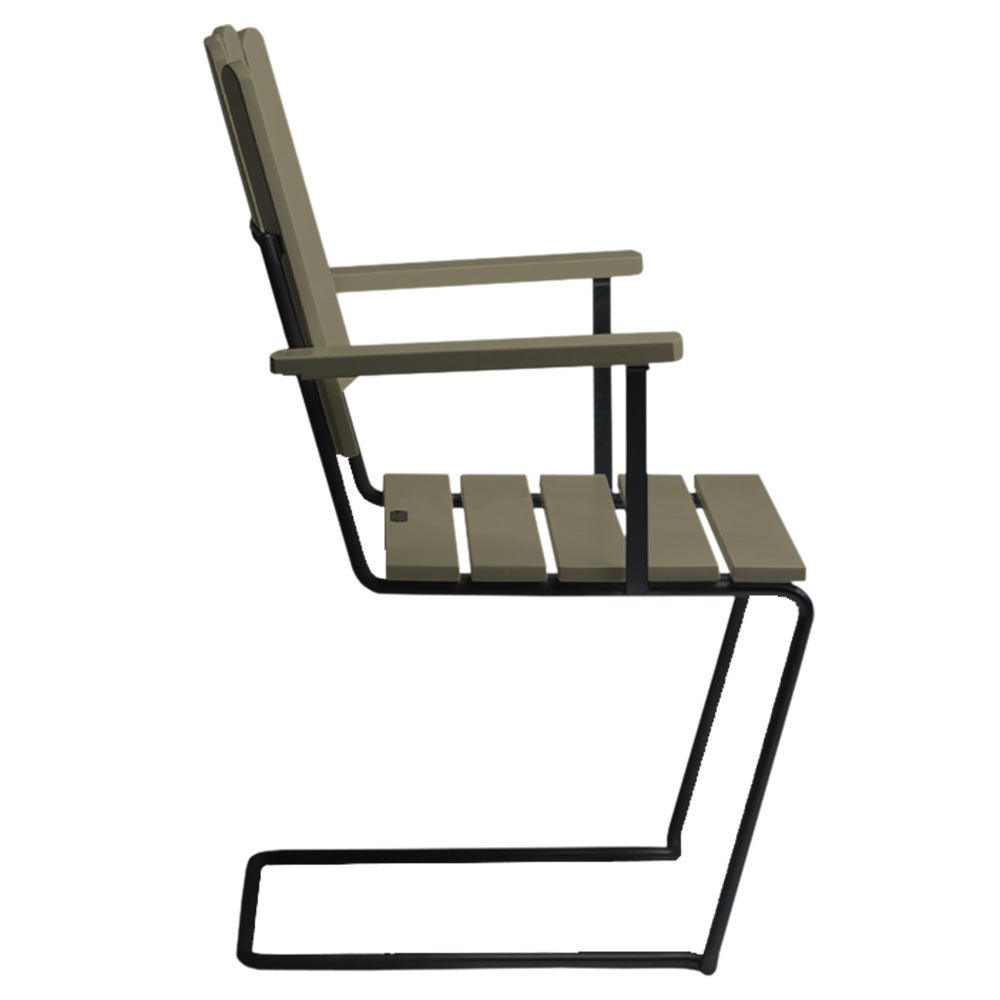 A2 nojatuoli Vihreä lakattu tammi / musta runko