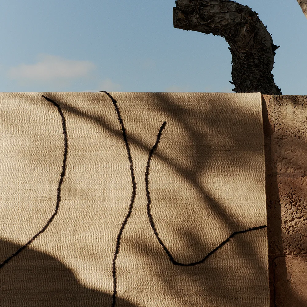 Käsinkudottu Matto Juutti Gesso Off-White 140x200 cm