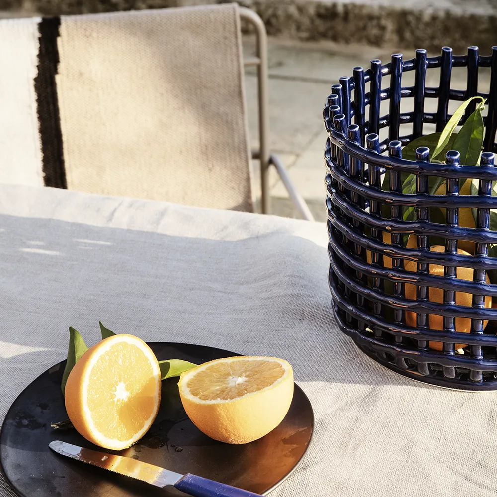 Ceramic Basket - Large - Blue