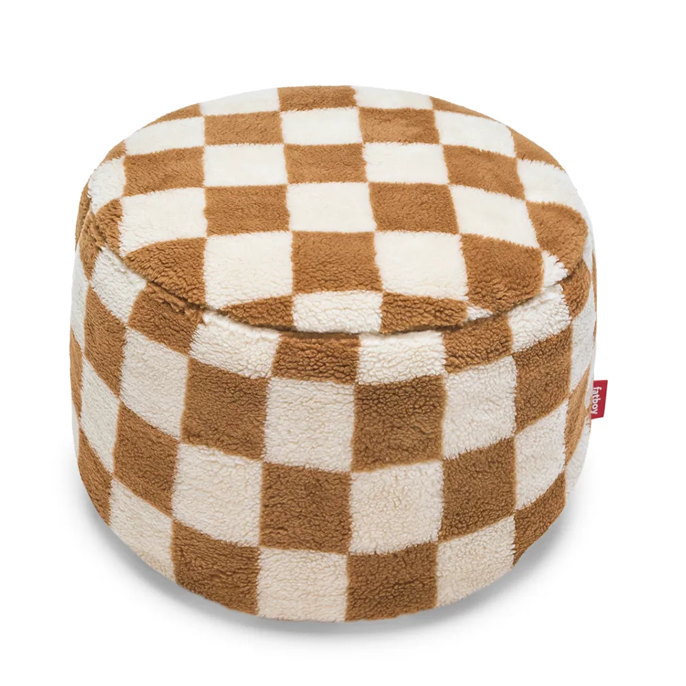 Point Teddy pouf Chess Almond Creme