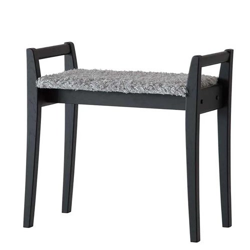 Meja jakkara Mustaksi värjätty tammi/ Lampaannahka look Vaaleanharmaa